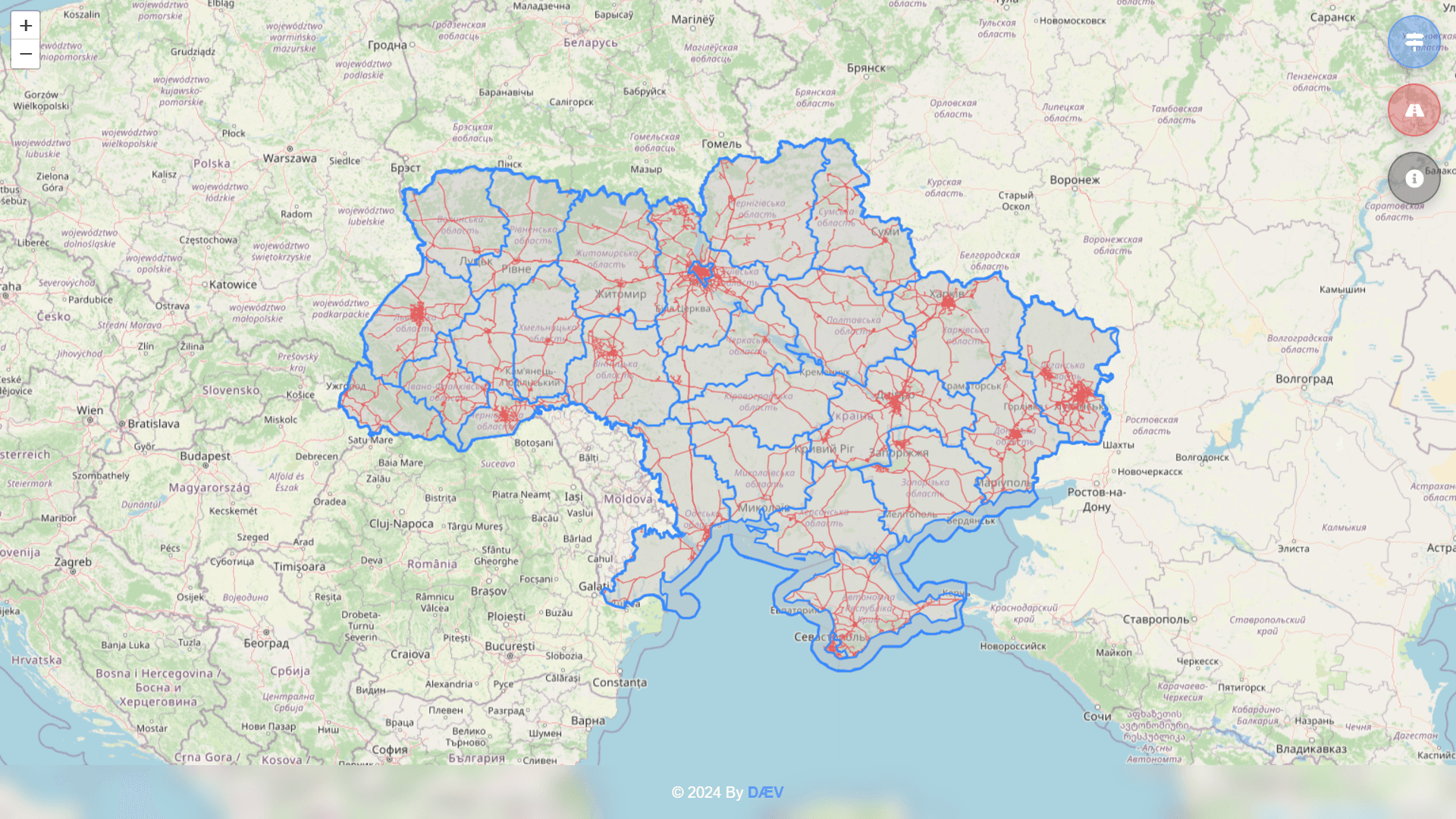 Interactive Population and Roads Ukraine thumbnail